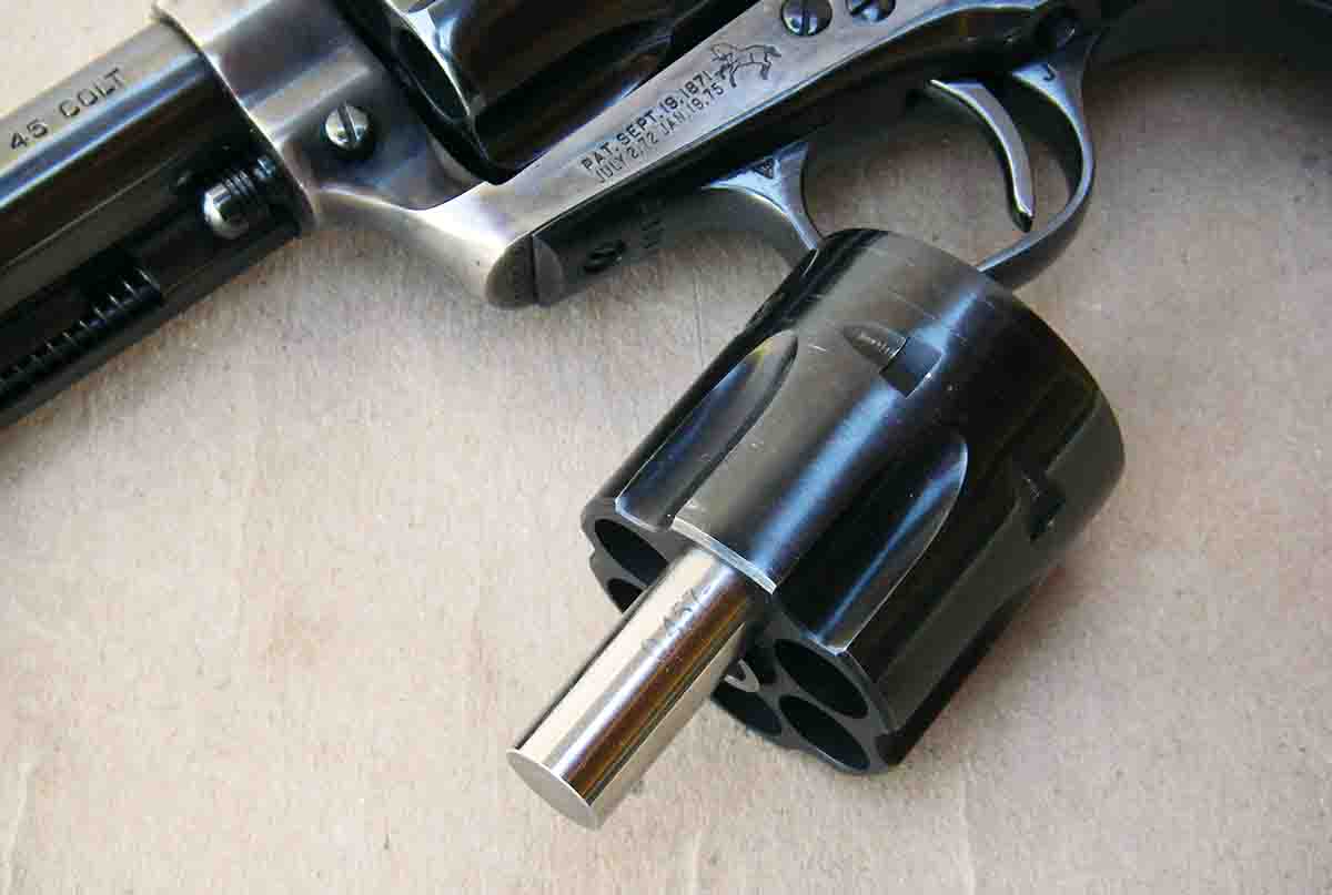 Fitting a new cylinder with .452-inch throats to Colt Single Action Army revolvers can substantially improve their accuracy.
